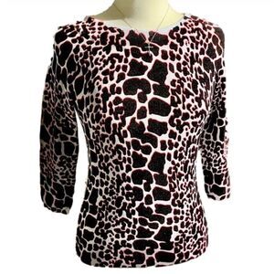 ANIMAL PRINT JOSEPH A BLOUSE SIZE MEDIUM